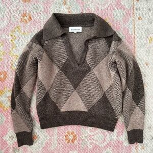 cozy cropped grandpa sweater